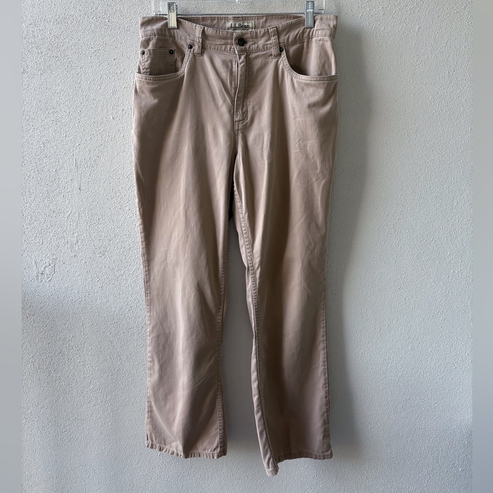 L L Bean Classic‎ Fit Straight Leg Khaki Jeans Women 12 Casual Stretch Pockets